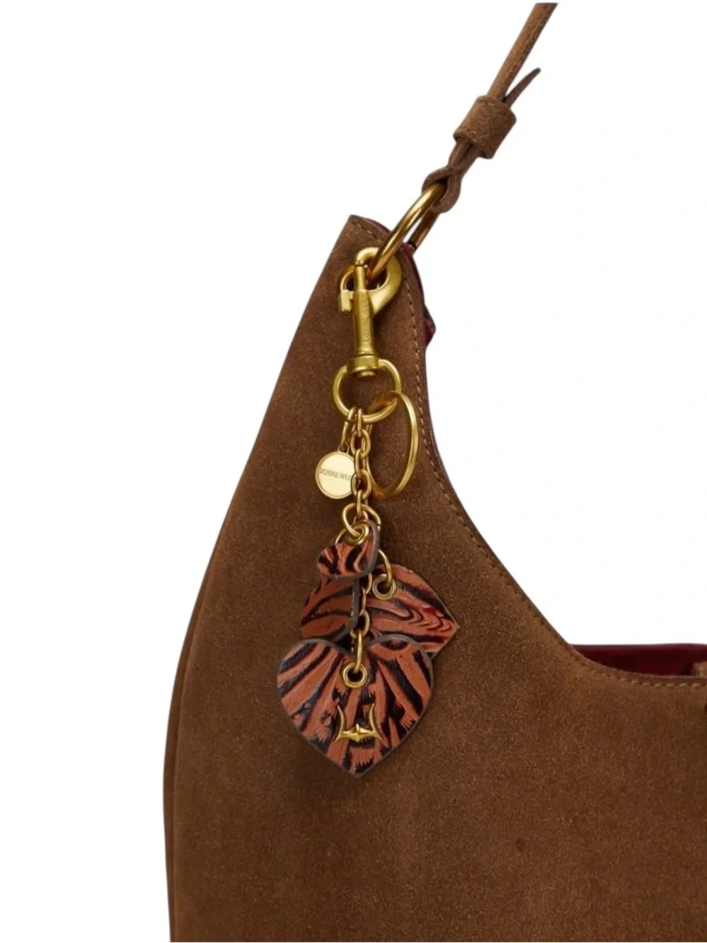 Loyal West Brown Leather Heart Bag Charm